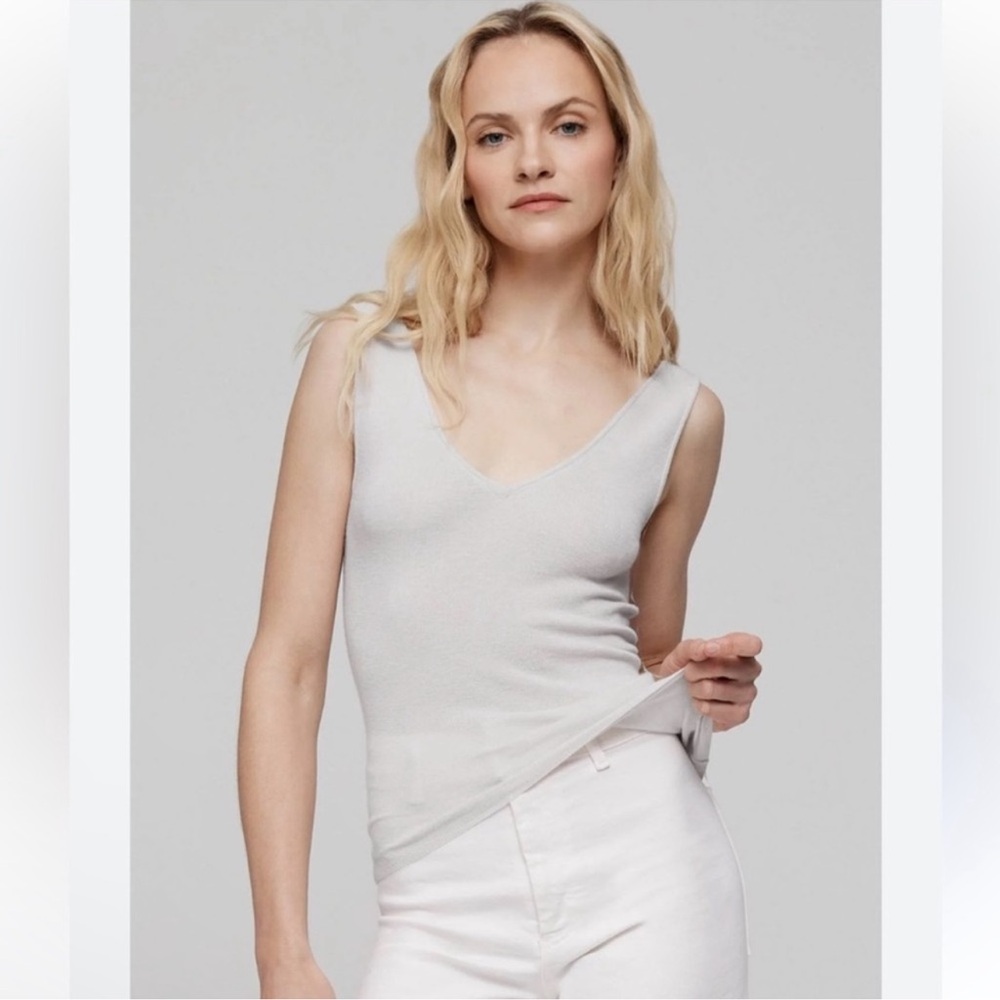 NakedCashmere silver grey Tank Top NWT 100% cashmere size M